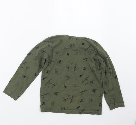 Matalan Boys Green Geometric Basic T-Shirt Size 6 Years