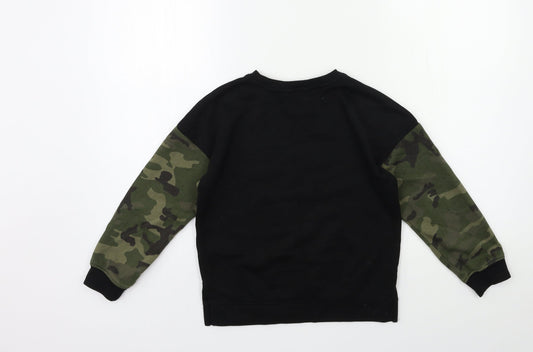 Primark Boys Black Pullover Sweatshirt Size 7 Years