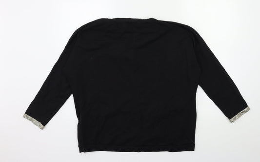 VOI LA Womens Black Pullover Sweatshirt One Size