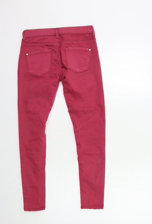 Topshop Womens Pink Denim Skinny Jeans Size 26 in L30 in
