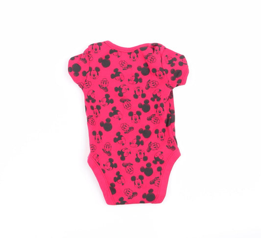 Asda George Boys Red Animal Print Babygrow One-Piece Size 6-9 Months - mickey mouse