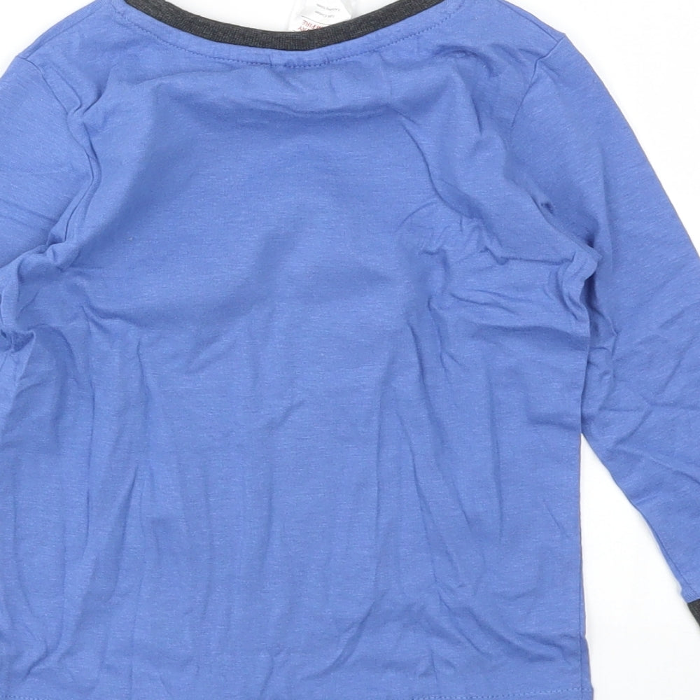 LILY &DAN Boys Blue Animal Print Pyjama Top Size 3-4 Years