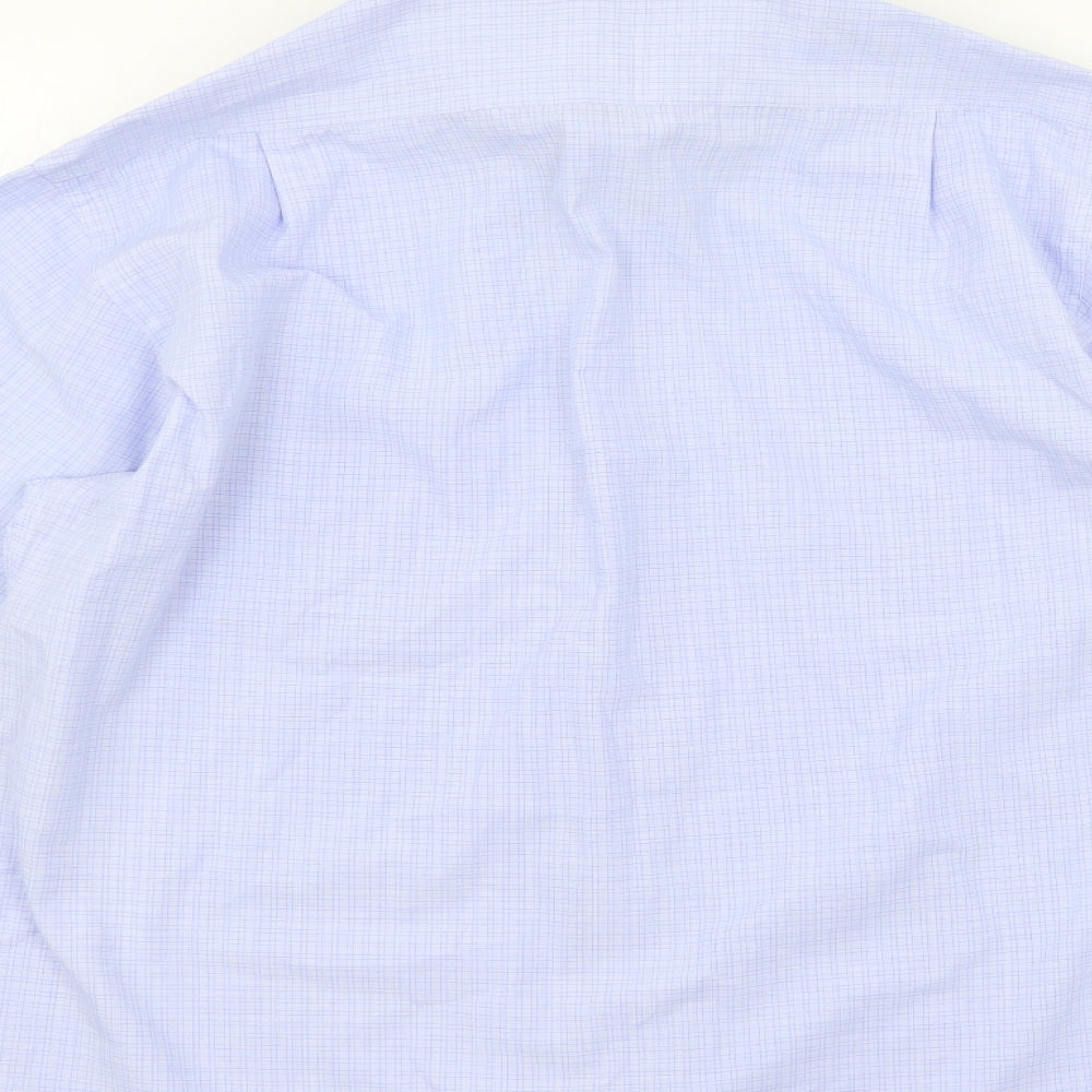 Essentials Mens Blue Check Button-Up Size 16