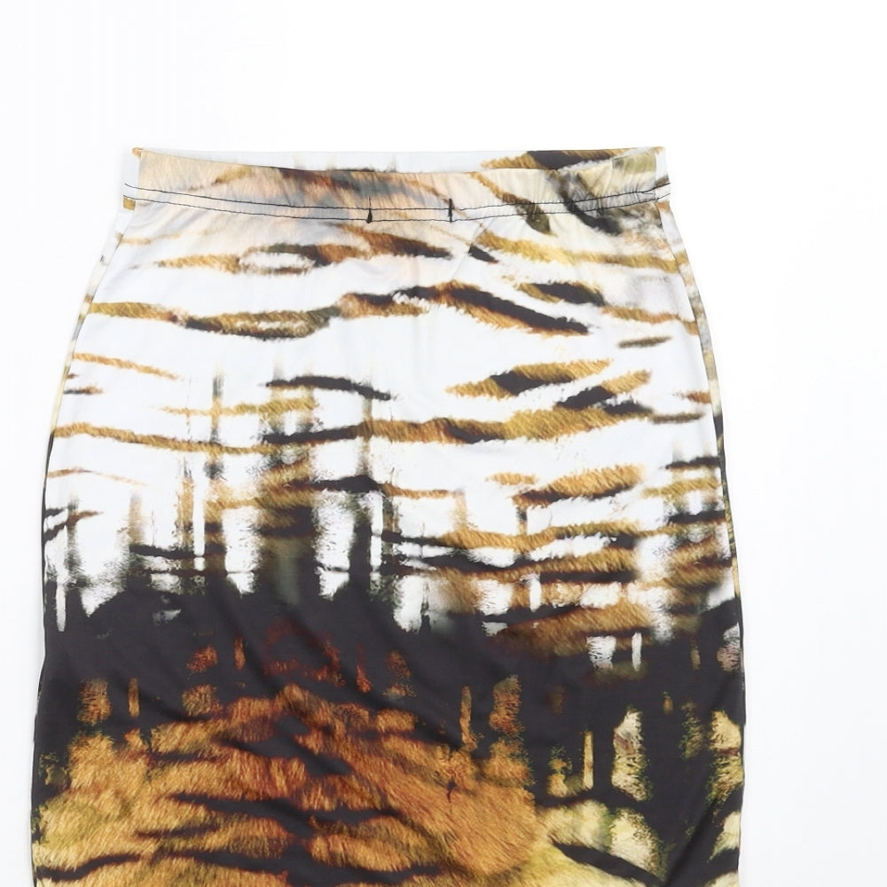 PRETTYLITTLETHING Womens Brown Mini Skirt Size 4