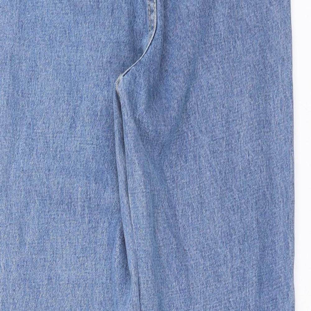 PRETTYLITTLETHING Womens Blue Denim Straight Jeans Size XS L29 in - uk 2
