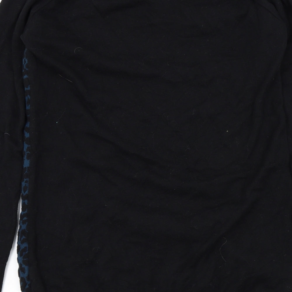 George Womens Black Geometric Pullover Jumper Size 12