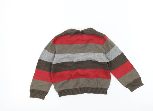 Cherokee Boys Brown Striped Pullover Jumper Size 2 Years