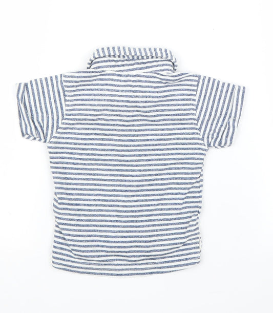 Peacock Boys White Striped Basic Button-Up Size 6-9 Months