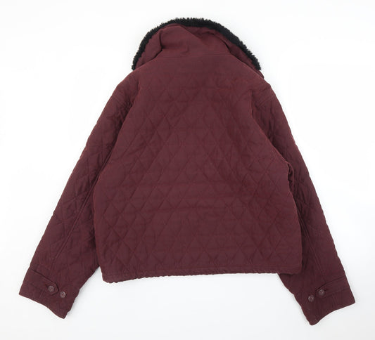 Emos Womens Purple Quilted Coat Size M