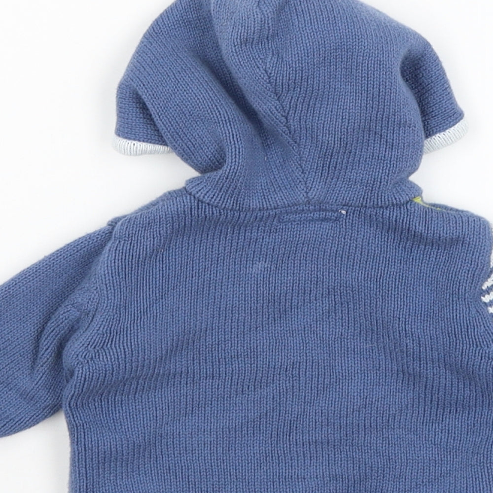 mamas & papas Baby Blue Striped Full Zip Jumper Size 0-3 Months