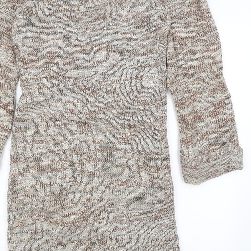 Brand and care label for Savoir women’s brown cardigan jumper, size UK 12