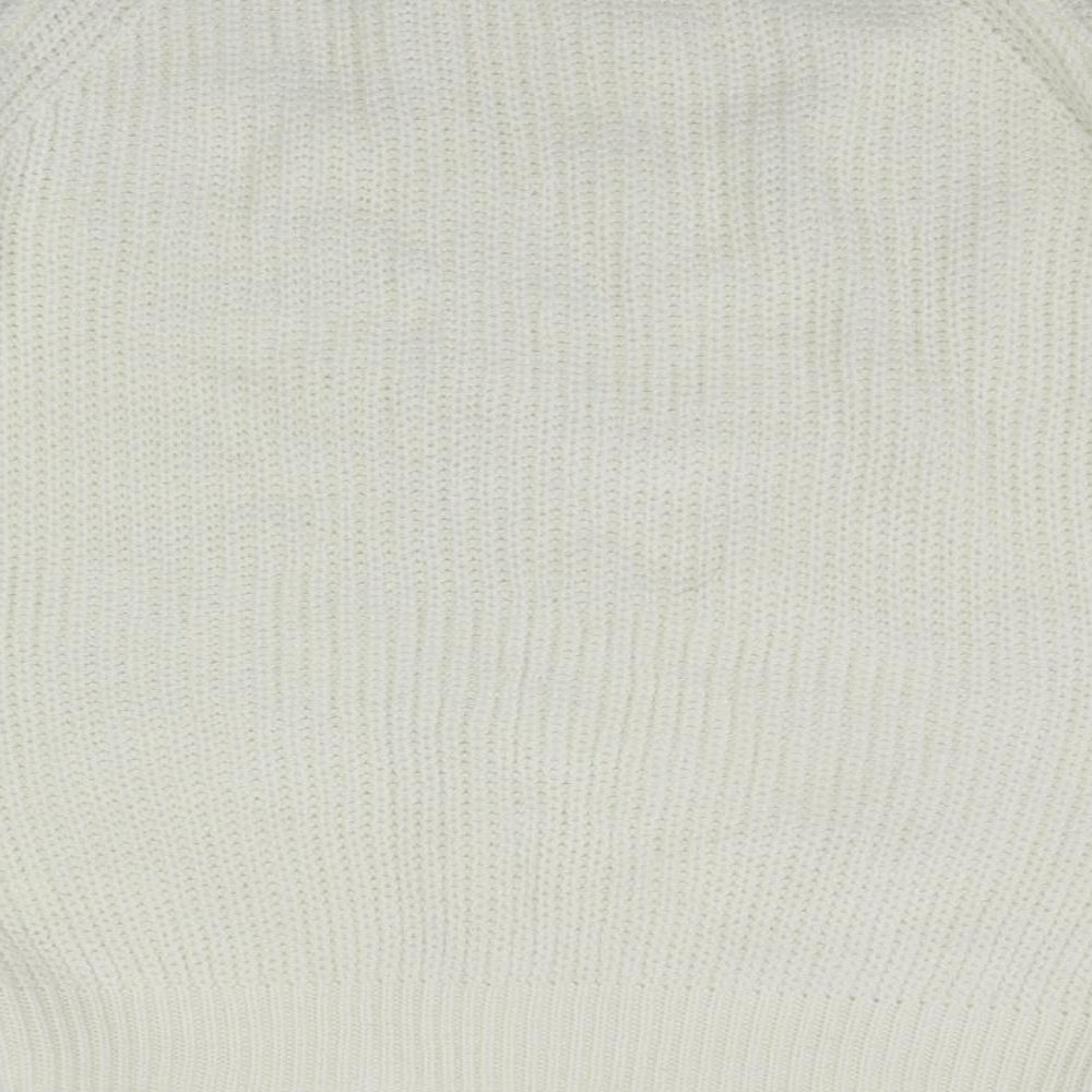 Boohoo Womens White Pullover Jumper Size S