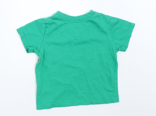 Mini Rebel Boys Green Basic T-Shirt Size 9-12 Months