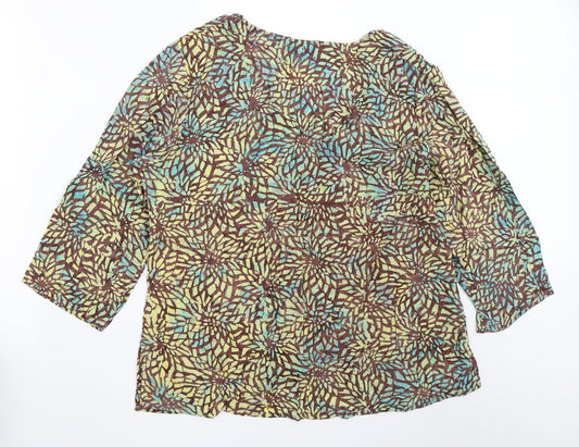 Sable Blane Womens Brown Basic Blouse Size L