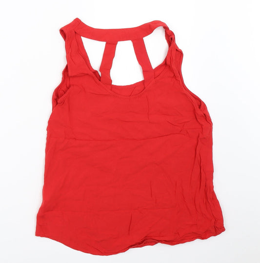 New Look Womens Red Basic Blouse Size 8