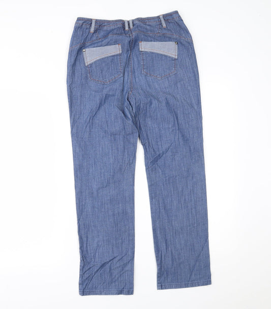 pause cafe Womens Blue Denim Straight Jeans Size 10 L24 in