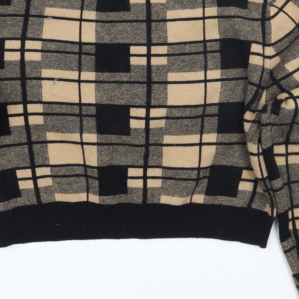Primark Womens Beige Check Pullover Jumper Size S