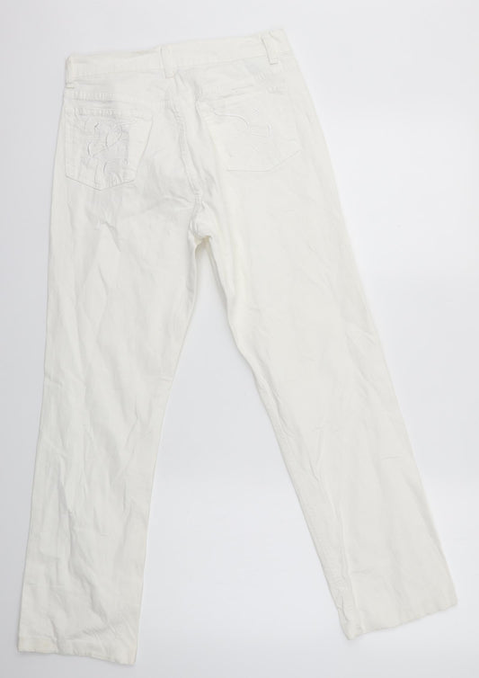BESSIE Womens White Bootcut Jeans Size 30 in L30 in