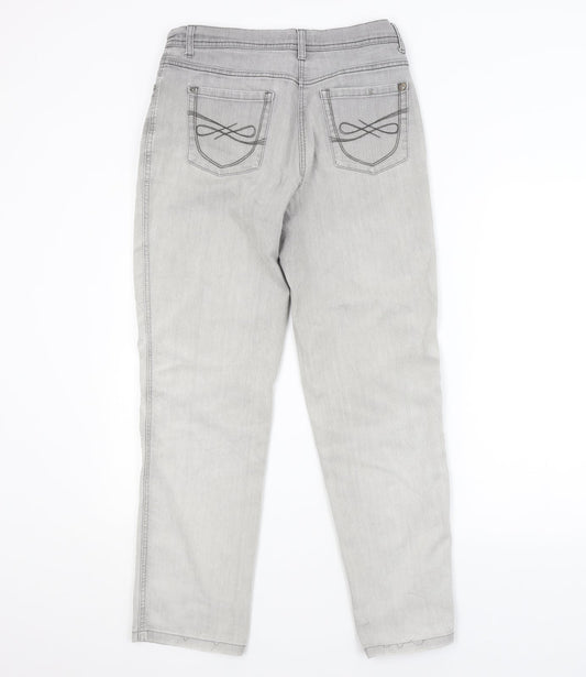 Bonita Womens Grey Straight Jeans Size 10 L30 in