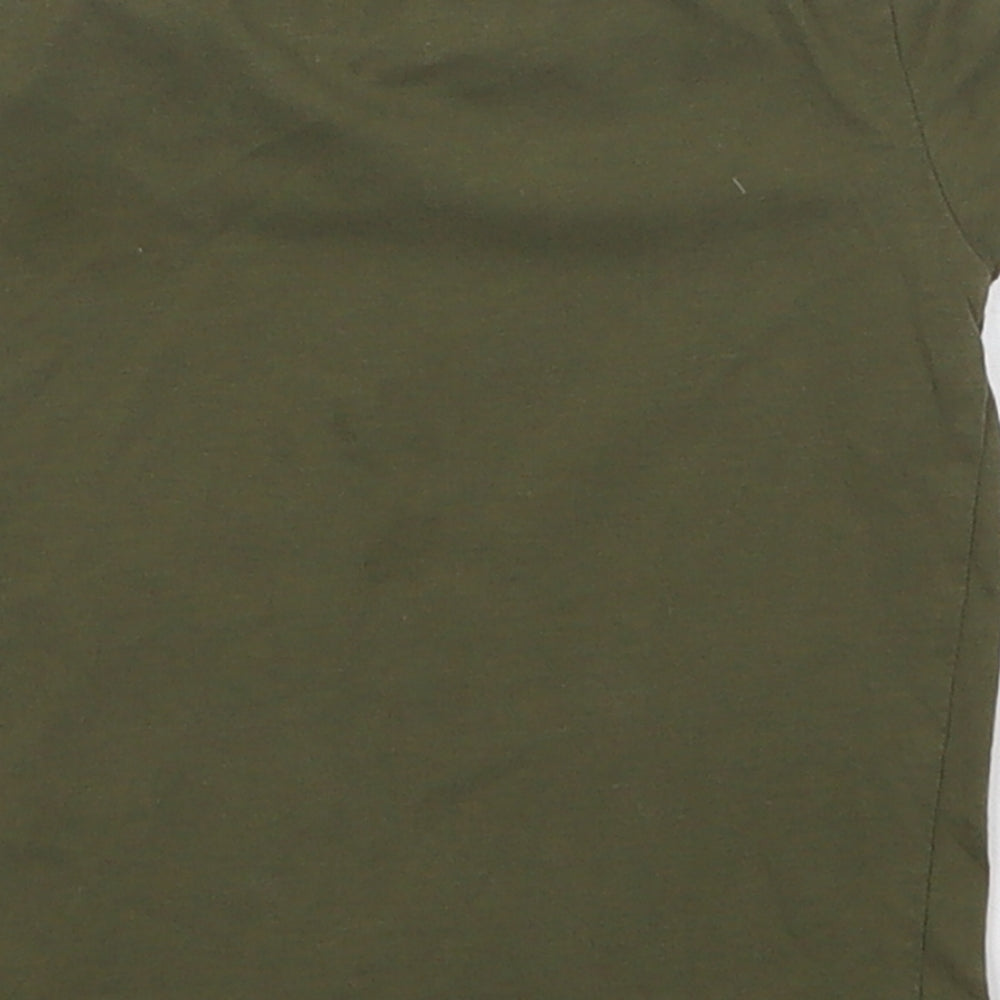 Brand and care label for Next boys’ green basic t-shirt, size 3-6, months