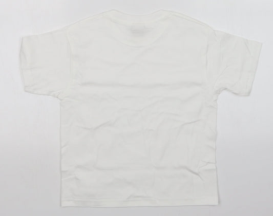 JERZEES Boys White Basic T-Shirt Size 7-8 Years
