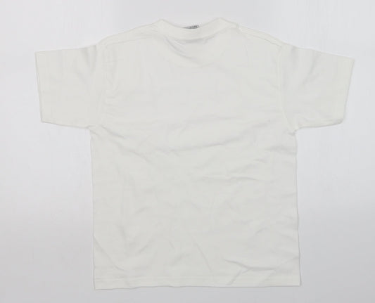 JERZEES Boys White Basic T-Shirt Size 9-10 Years