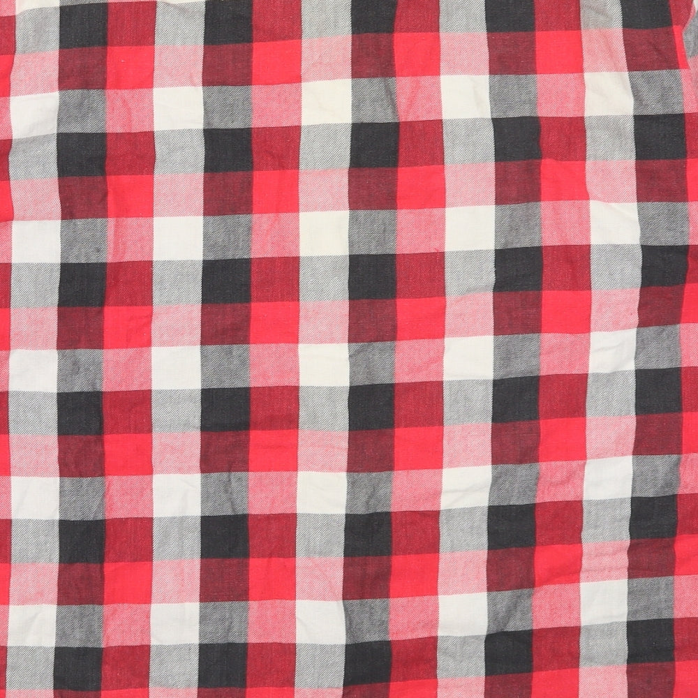 Friendship Mens Red Check Button-Up Size XL