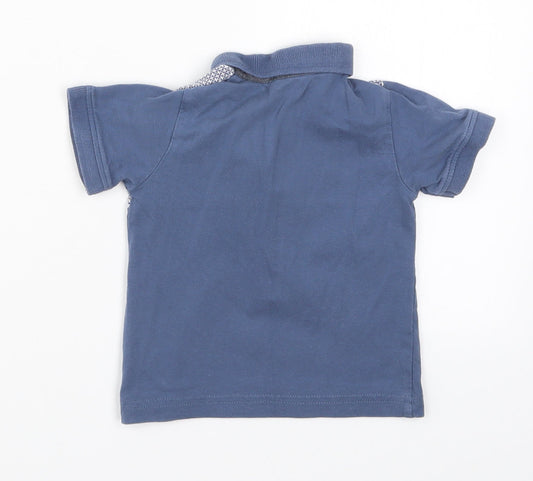 Matalan Boys Blue Geometric Basic Polo Size 6-9 Months