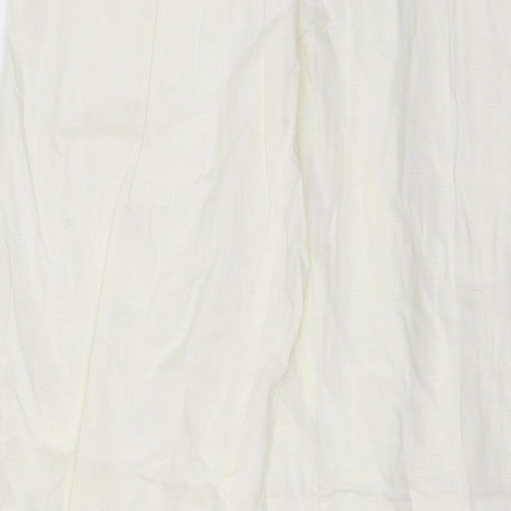 Roberto Naldi Womens Ivory Trousers Size 14 L29 in