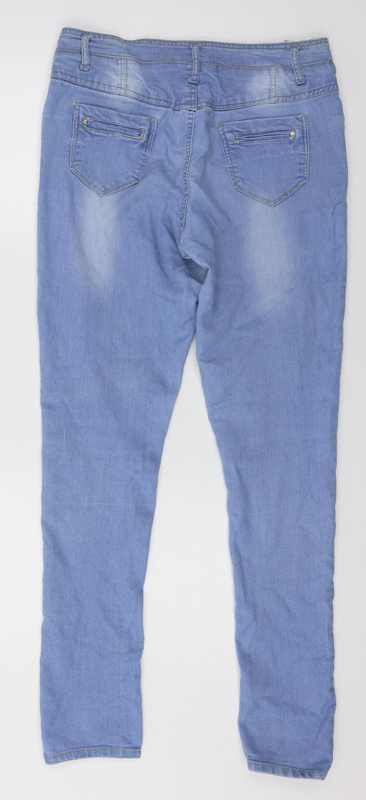 Denim & Co. Womens Blue Denim Skinny Jeans Size 12 L30 in