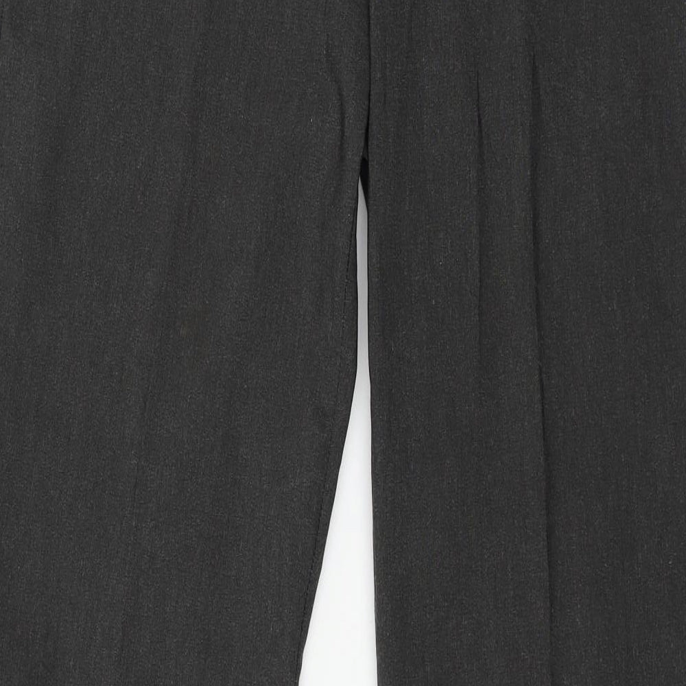 Brand and care label for b.young women’s grey trousers, size UK 16, 31-inch leg