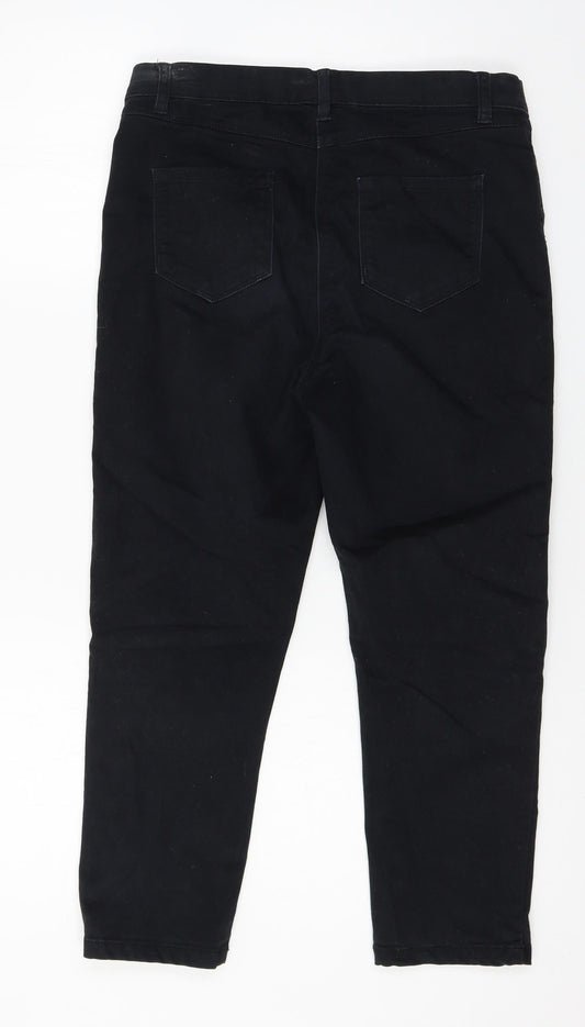 M&Co Womens Blue Velour Jegging Jeans Size 10 L22 in