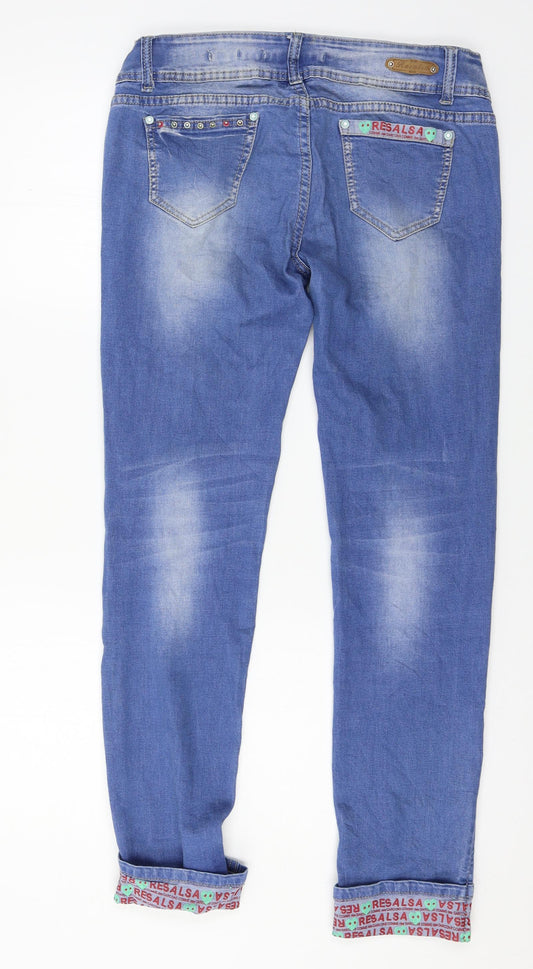 Resalsa Womens Blue Denim Skinny Jeans Size 32 in L29 in