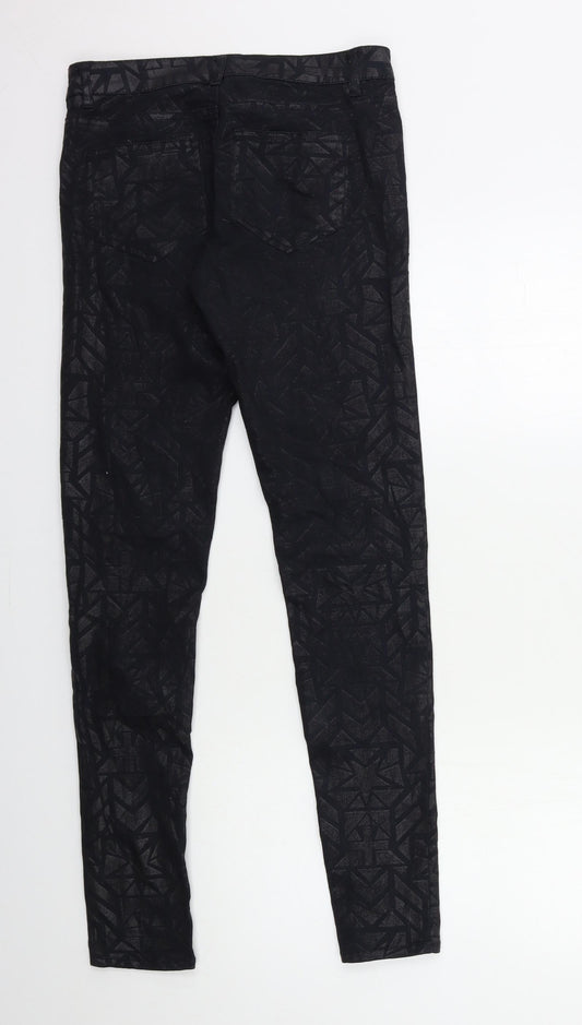 H&M Womens Black Denim Skinny Jeans Size 8 L31 in