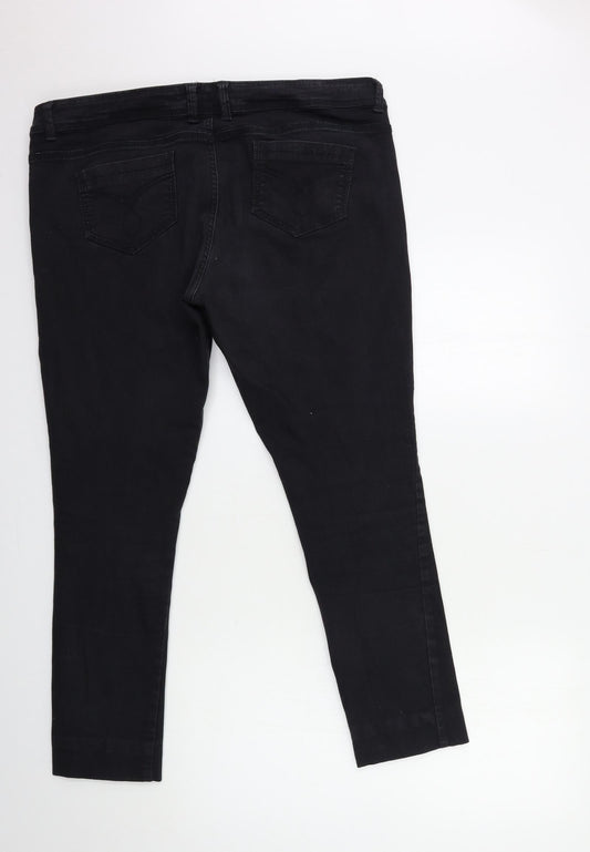 Preworn Womens Black Denim Skinny Jeans Size 38 in L28 in