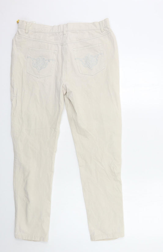 CARMELA Womens Beige Trousers Size 12 L29 in