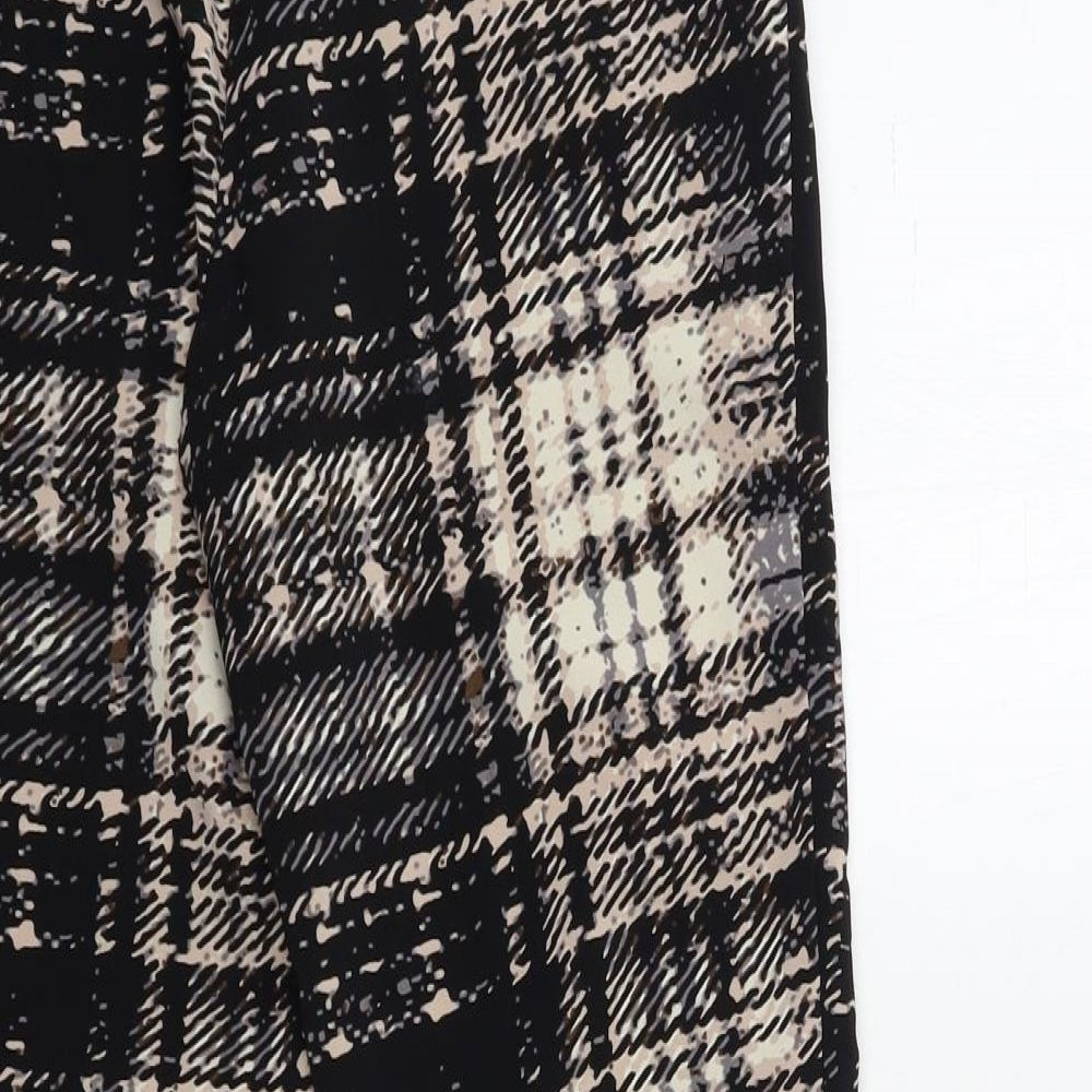 Topshop Womens Black Geometric Trousers Size 10 L28 in
