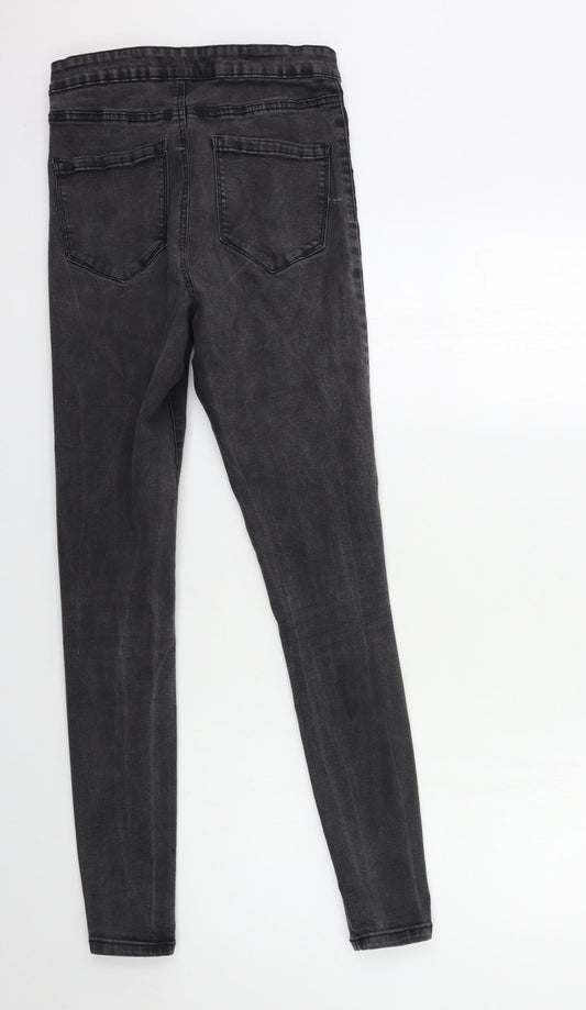 Denim & Co. Womens Grey Denim Skinny Jeans Size 12 L28 in
