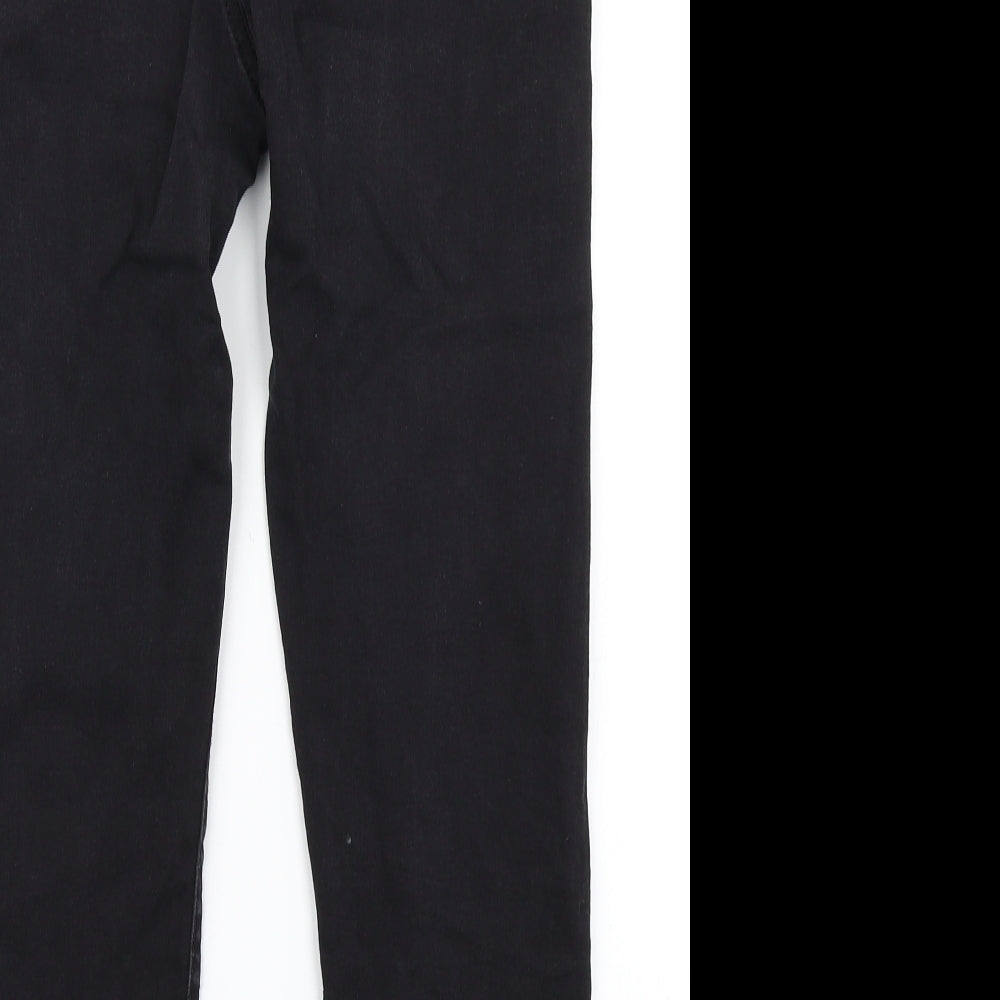 Brand and care label for Denim Co women’s black denim skinny jeans, size UK 14, 24-inch leg