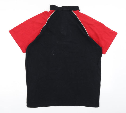 Kariban Mens Black Colourblock Polo Size L