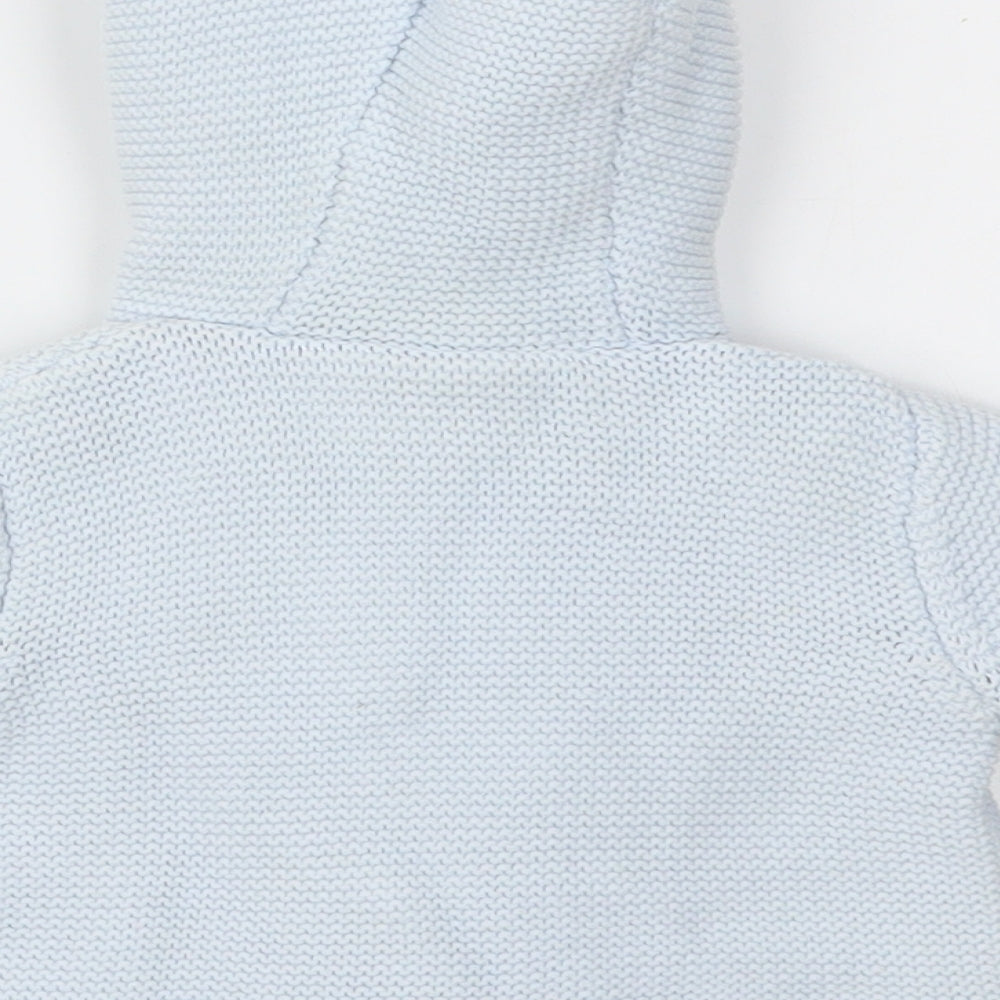 Brand and care label for M boys’ blue cardigan jumper one size