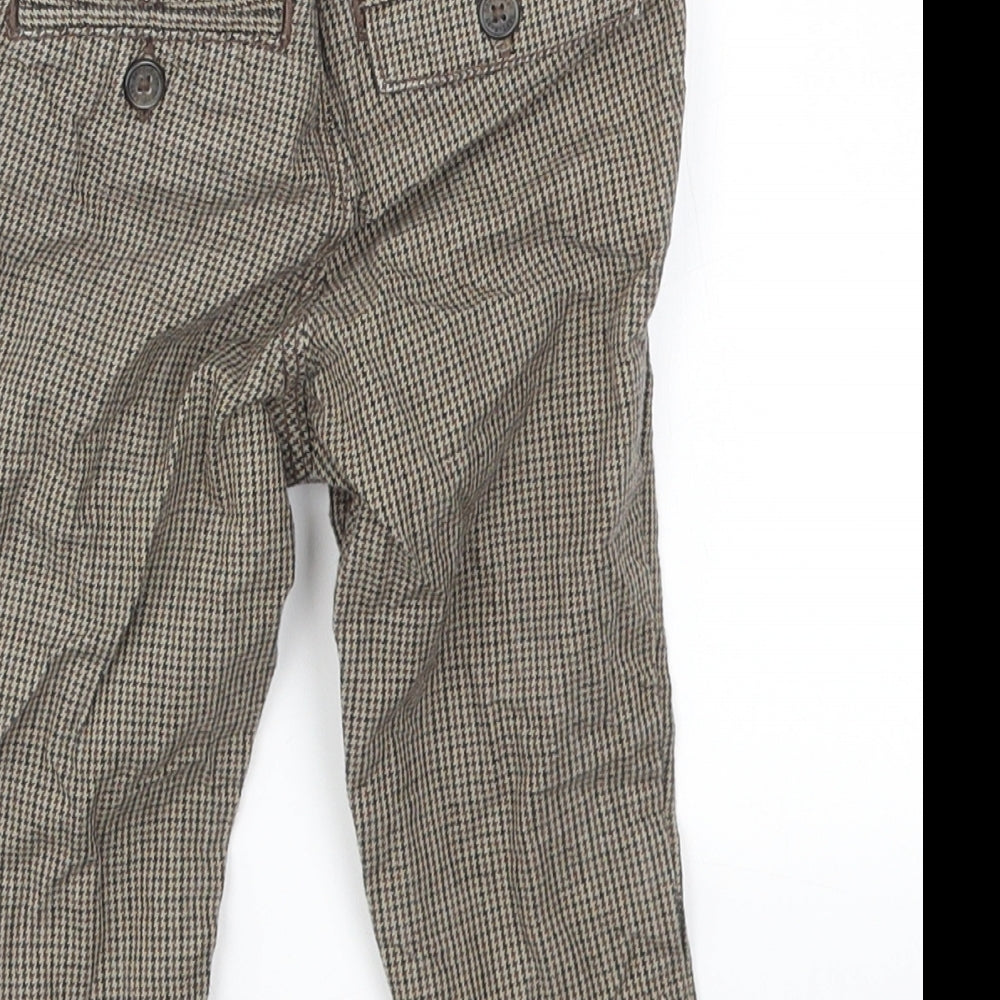 H&M Boys Brown Check Capri Jeans Size 6-9 Months