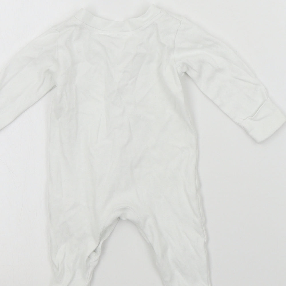George Baby White Colourblock Babygrow One-Piece Size 0-3 Months