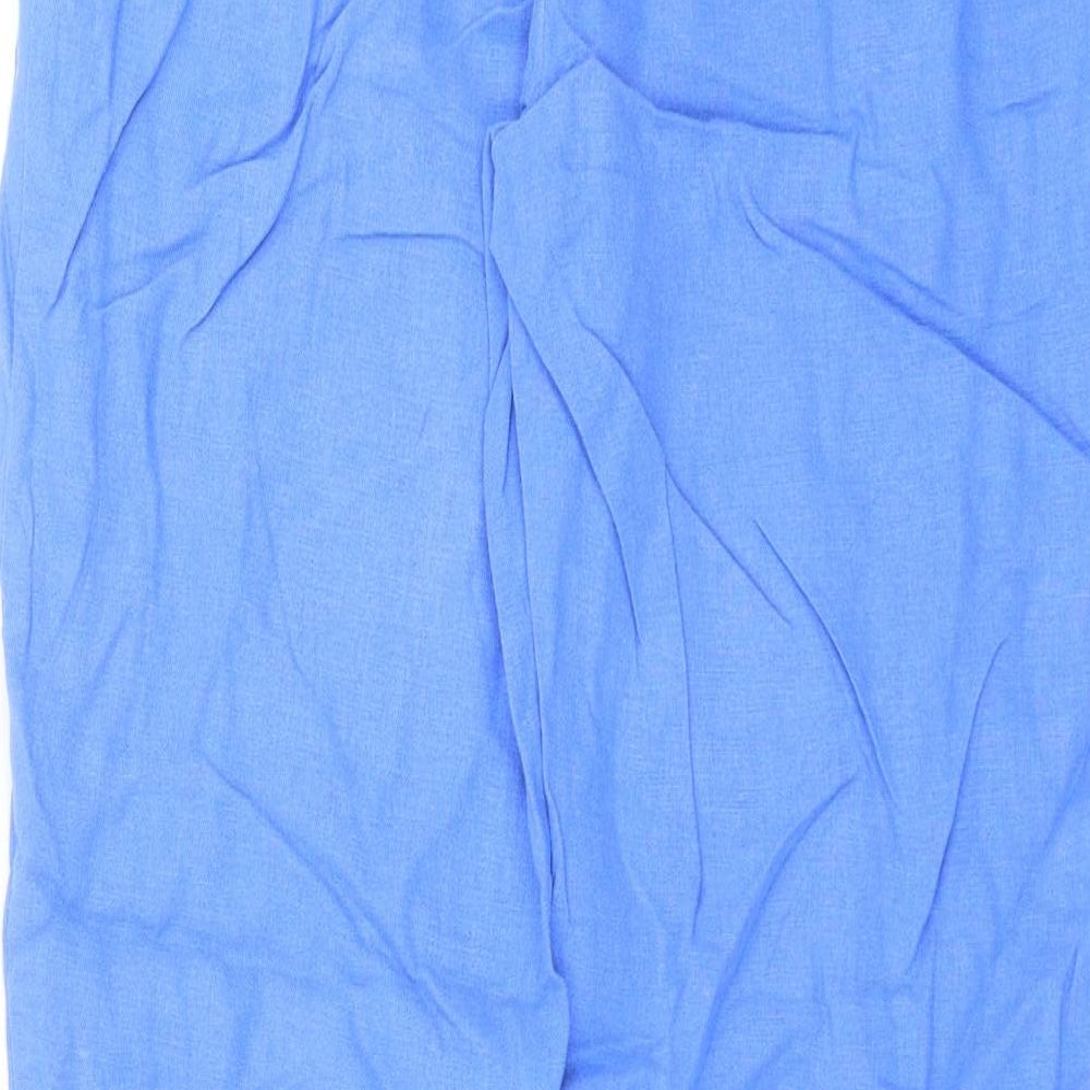Marks and Spencer Womens Blue Trousers Size 10 L26 in - tapered peg trousers