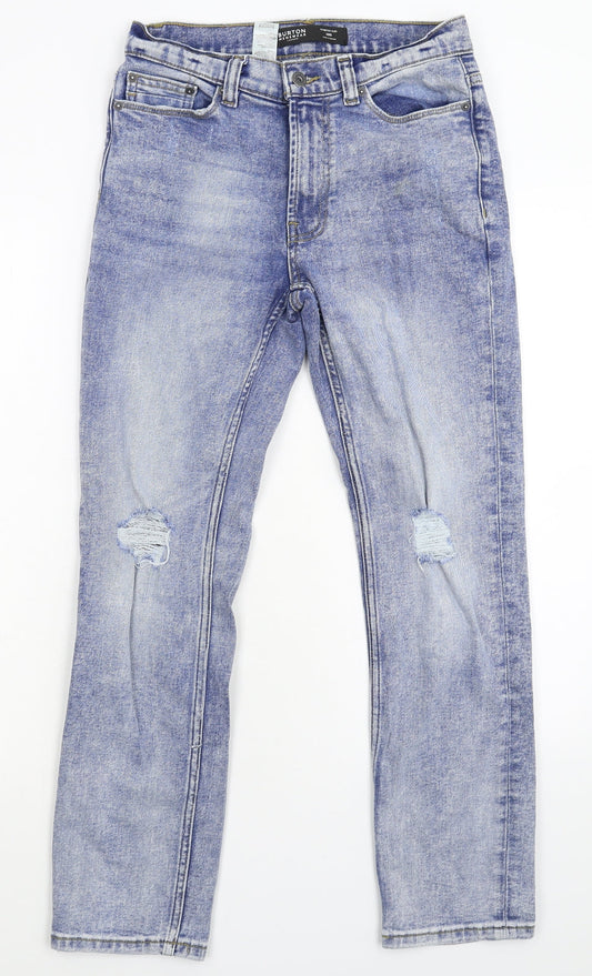Burton Mens Blue Denim Skinny Jeans Size 28 L28 in