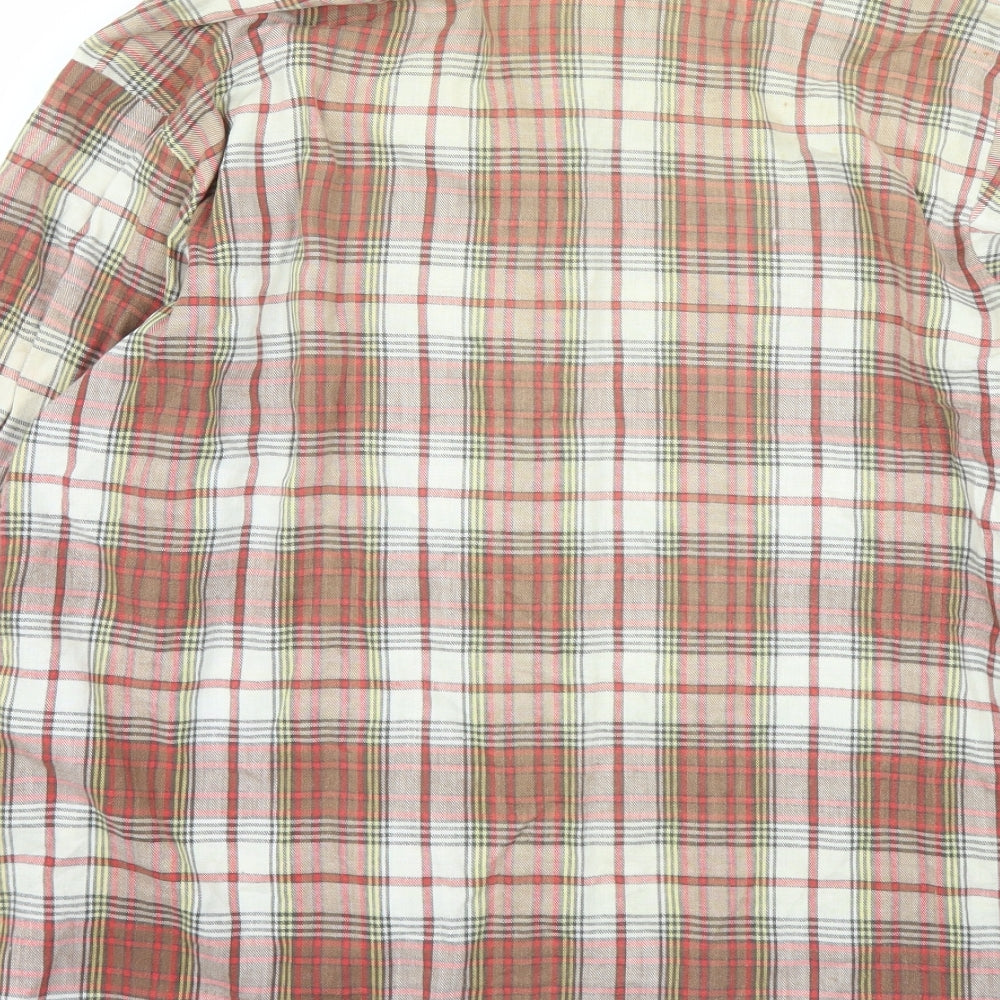Araela Mens Red Plaid Button-Up Size L