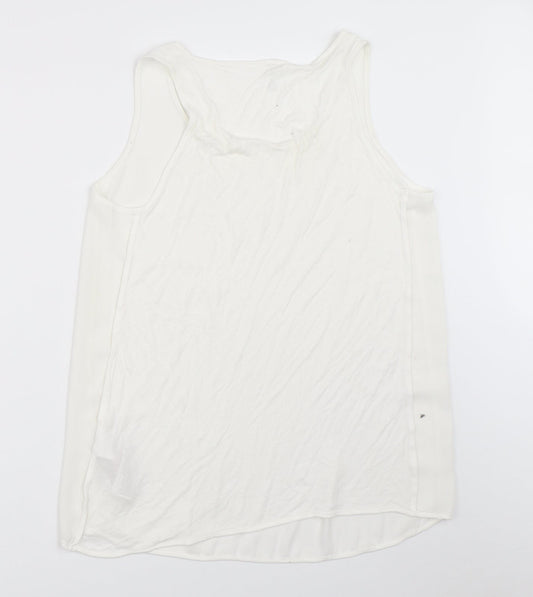 Only Womens White Basic Tank Size L