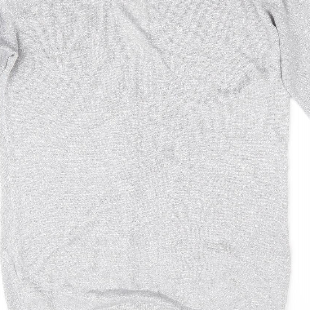 Atmoshpere Womens Silver Cardigan Jumper Size 10 - Longline Cardigan - Glitter