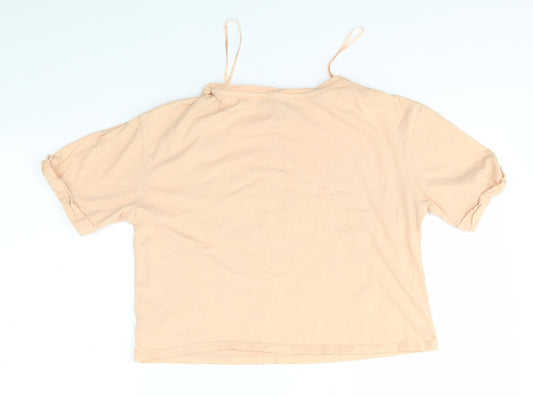 Primark Womens Orange Cropped T-Shirt Size 4