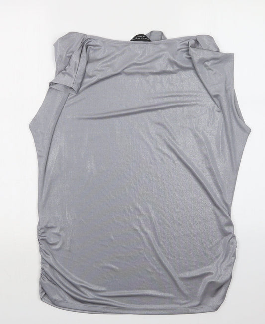 Dorothy Perkins Womens Silver Basic Blouse Size 18
